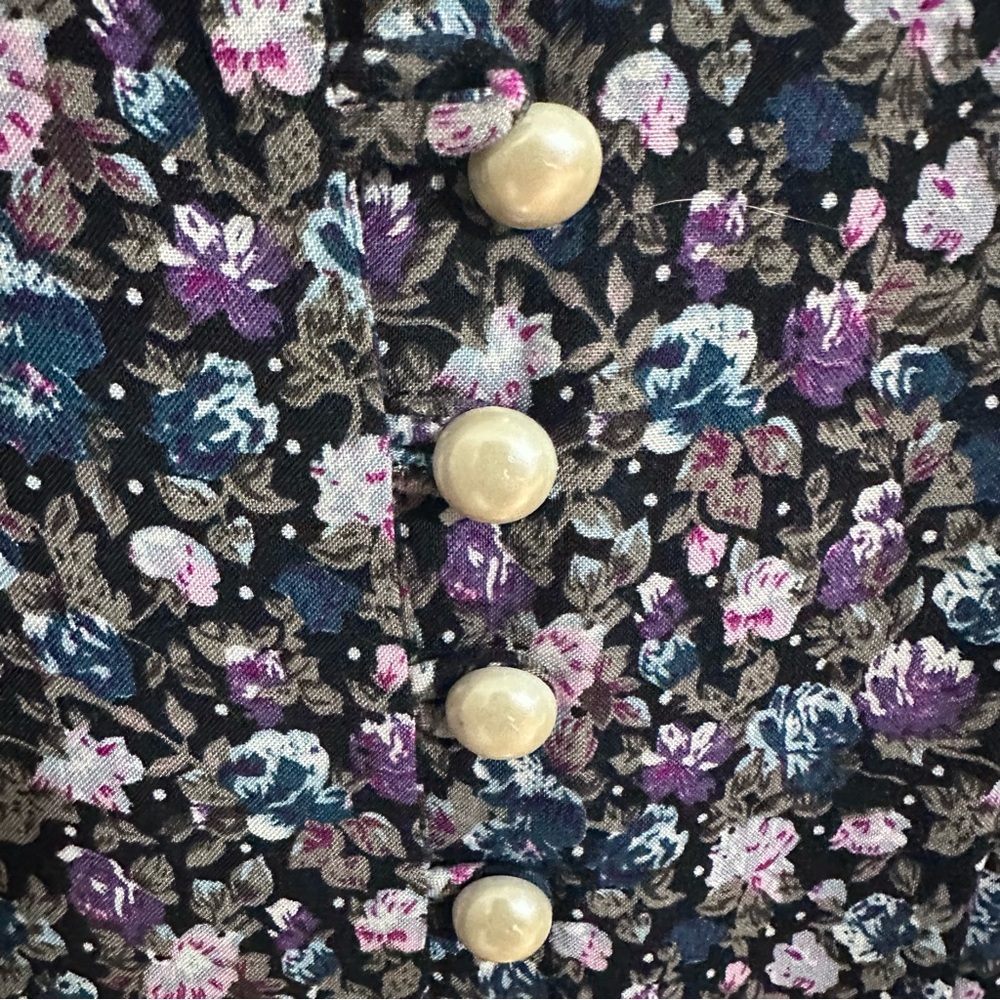 Vintage DBY Ltd Floral Maxi Dress Cottagecore Button Front Rayon Size 5/XS - Picture 4 of 11